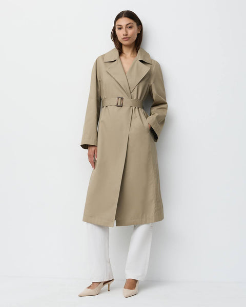 The Tailored Trench Sage Green | Cotton Silk Trench | The Curated