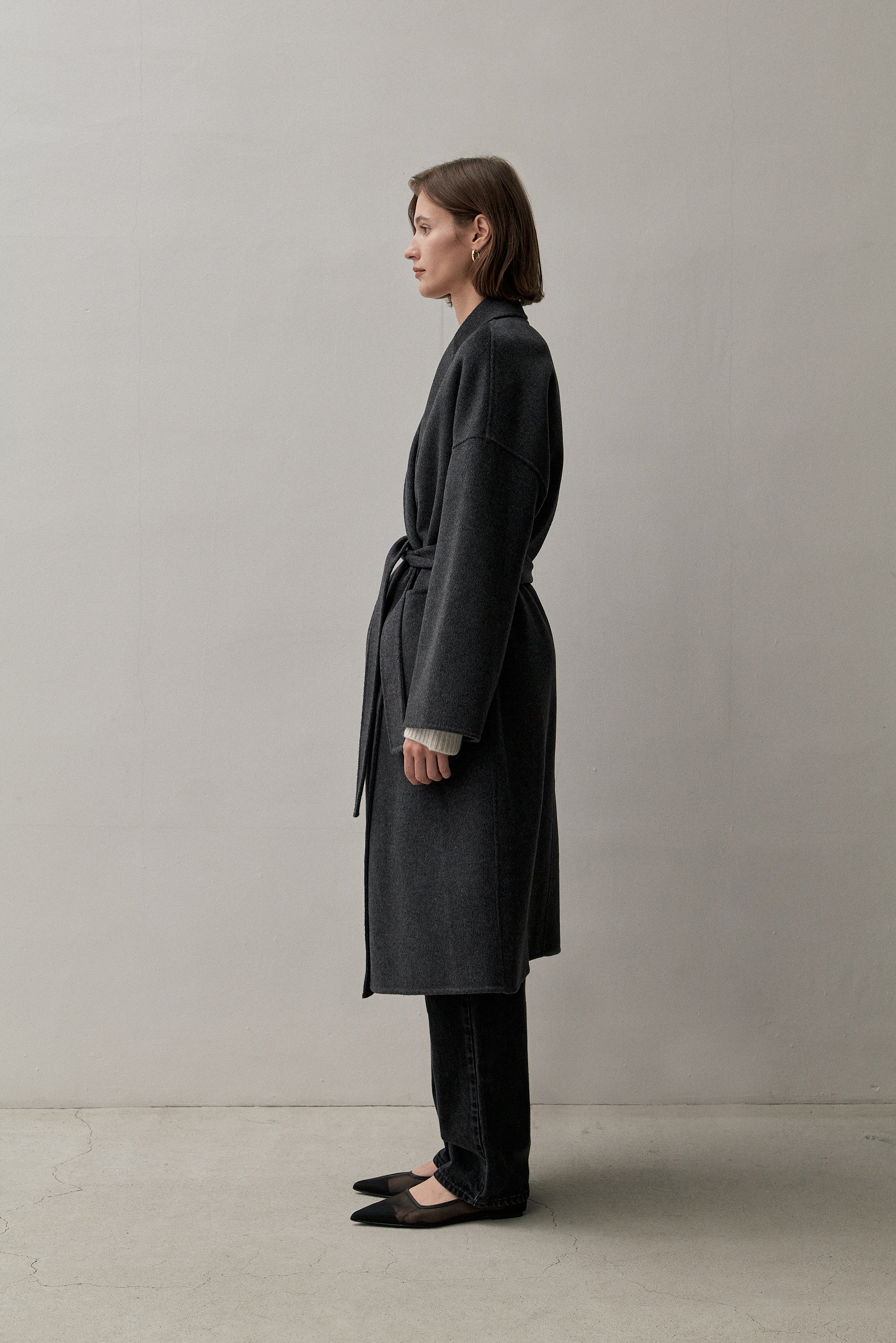 Grey hot sale boyfriend coat