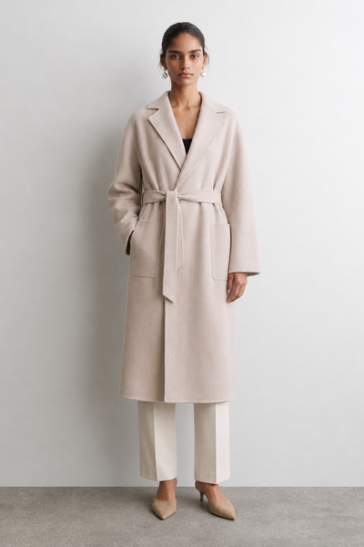 The Classic Coat Bone | Cashmere Wool Blend Coat | The Curated AU 