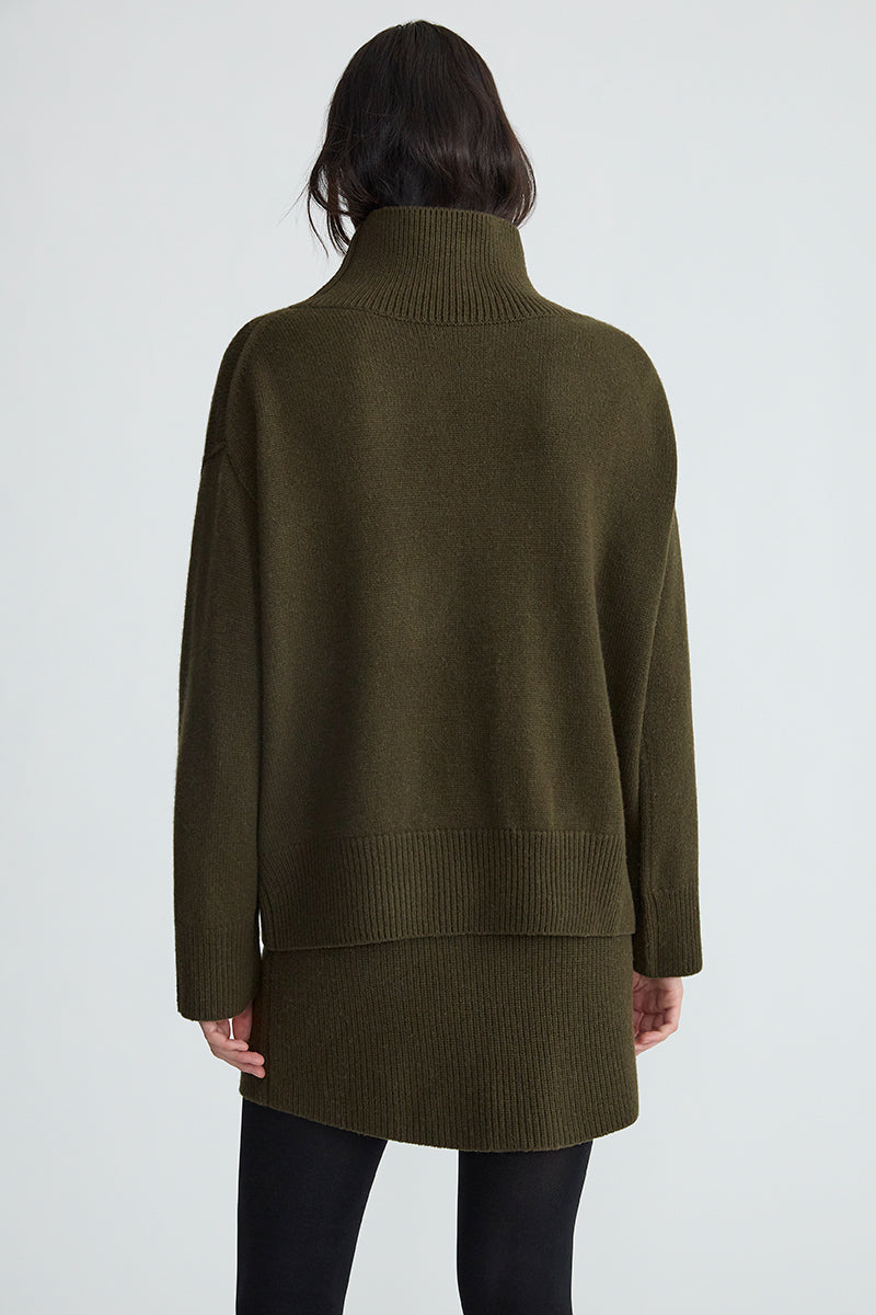 Green oversized clearance turtleneck sweater